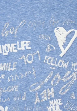 Cecil Shirts*Shirt mit Wording Print dusk sky blue melange