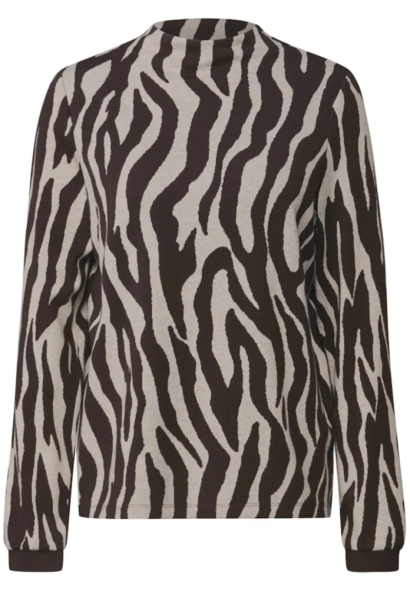 Street One Pullover & Sweatshirts*Shirt mit Zebra Print deep roast brown