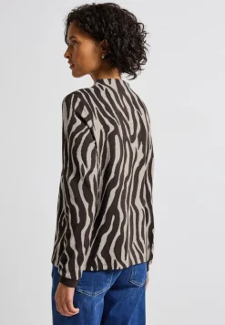 Street One Pullover & Sweatshirts*Shirt mit Zebra Print deep roast brown
