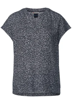 Street One Blusen*Shirtbluse mit Minimalprint deep blue