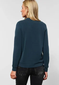 Street One Pullover & Sweatshirts*Shirtjacke im Seiden Look deep teal blue