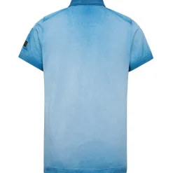 PME Legend Shirts|Big Boys*Short sleeve polo light pique cold dye blue