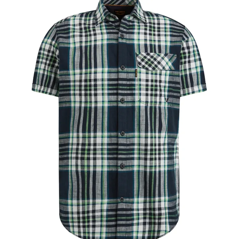PME Legend Hemden|Big Boys*Short Sleeve Shirt Slub Check Ruby Salute