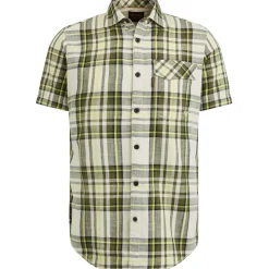 PME Legend Hemden|Big Boys*Short Sleeve Shirt Slub Check Ruby Olivine