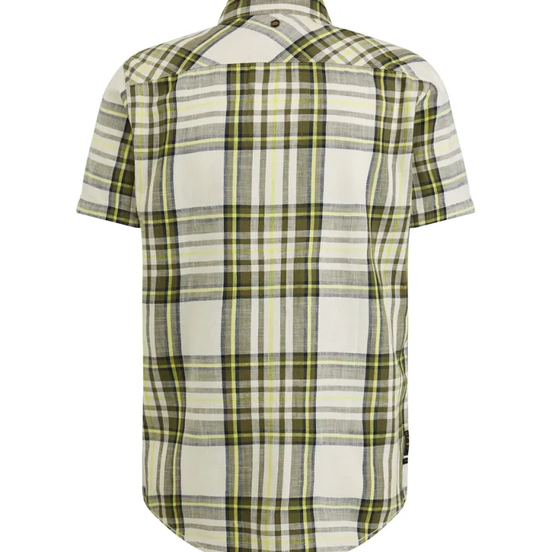 PME Legend Hemden|Big Boys*Short Sleeve Shirt Slub Check Ruby Olivine