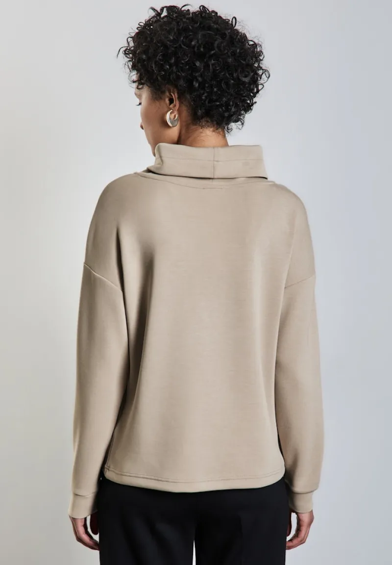 Street One Pullover & Sweatshirts*Silk-Look Shirt mit Wording breezy beige