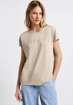 Street One Shirts*Silk-Look Shirt mit Wording coastal beige