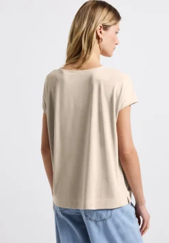 Street One Shirts*Silk-Look Shirt mit Wording coastal beige