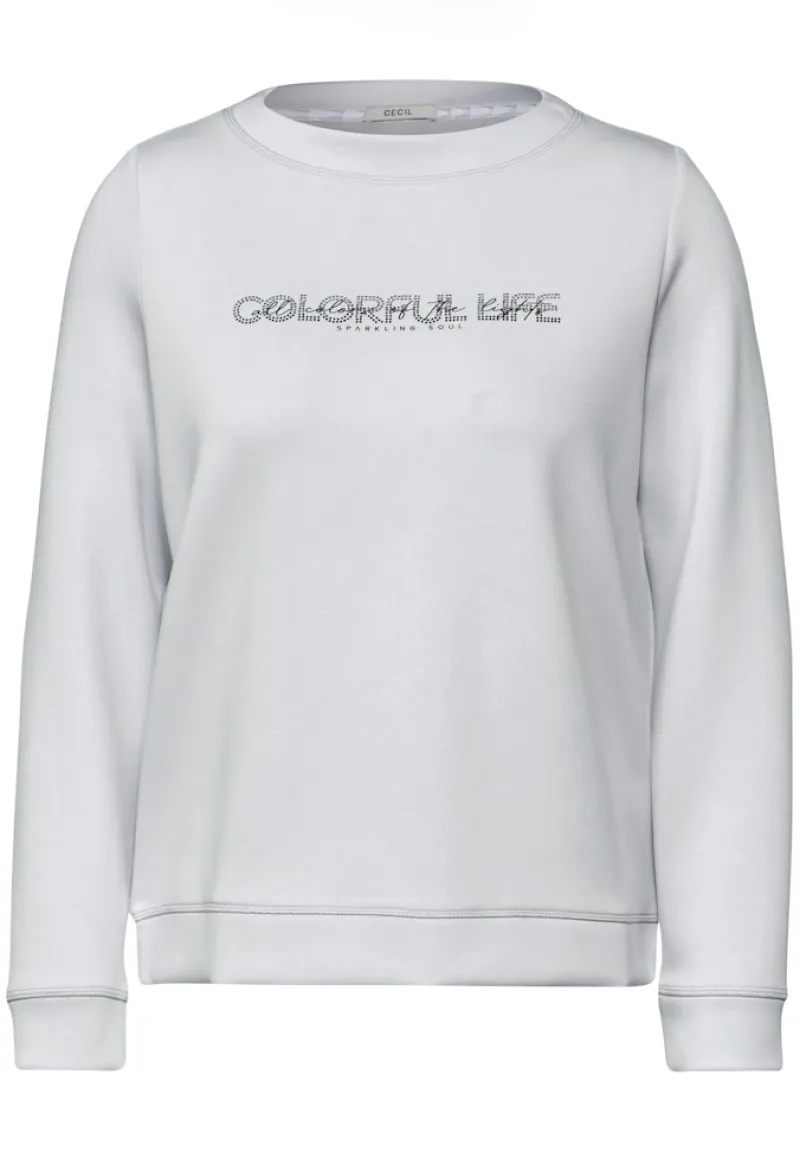 Cecil Pullover & Sweatshirts*Silk-Look Sweater mit Print platinum grey