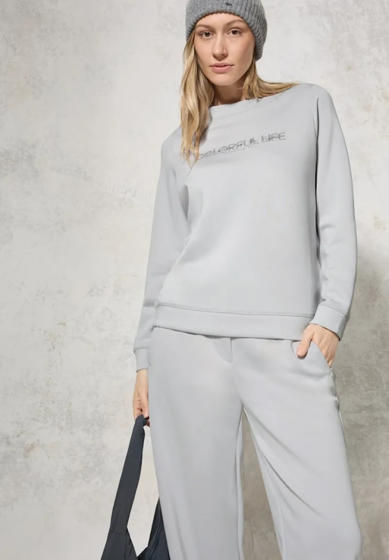 Cecil Pullover & Sweatshirts*Silk-Look Sweater mit Print platinum grey