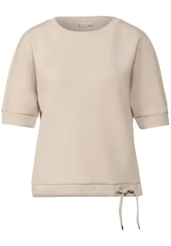 Street One Shirts*Silk-Look T-Shirt cotton beige