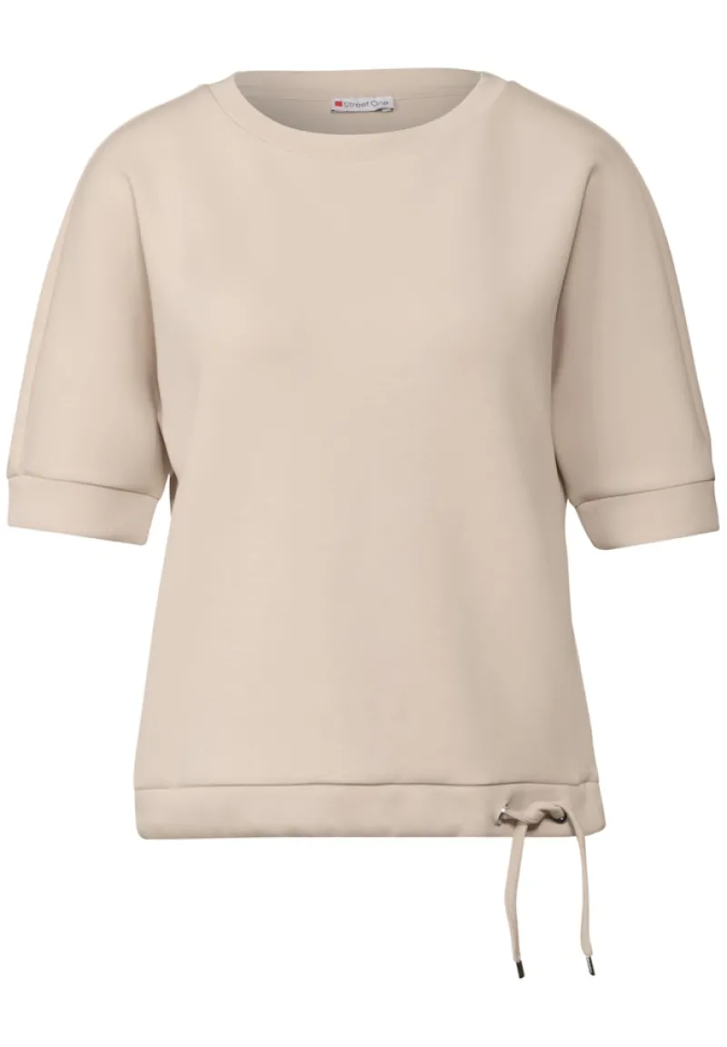 Street One Shirts*Silk-Look T-Shirt cotton beige