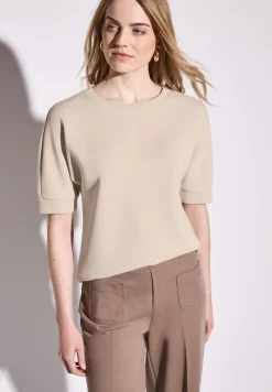 Street One Shirts*Silk-Look T-Shirt cotton beige