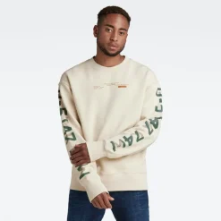 G-star Raw Pullover & Sweatshirts*Sleeve graphics loose r sw dk talc