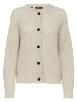 Selected Pullover & Sweatshirts*SLFLULU LS KNIT SHORT CARDIGAN NOOS birch