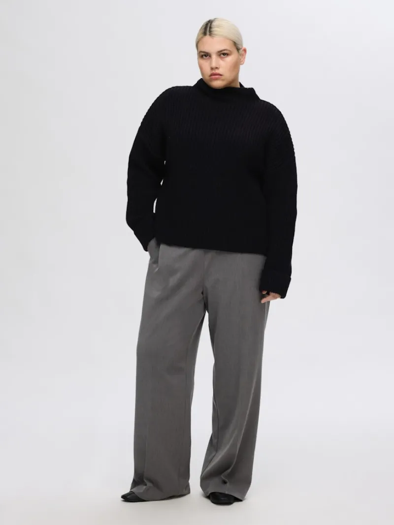 Selected Pullover & Sweatshirts*SLFSELMA LS KNIT PULLOVER NOOS Black