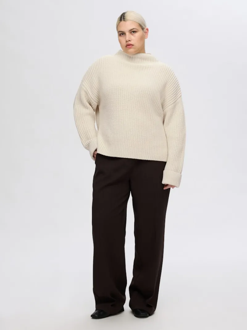 Selected Pullover & Sweatshirts*SLFSELMA LS KNIT PULLOVER NOOS birch