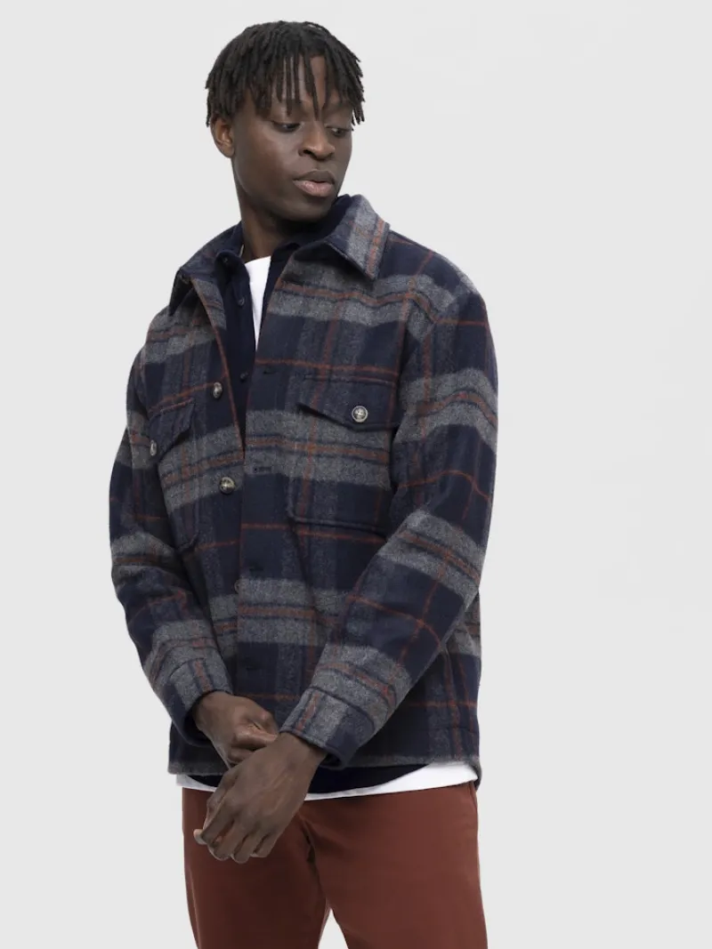 Selected Hemden*SLHARCHIVE OVERSHIRT NOOS Navy Blazer