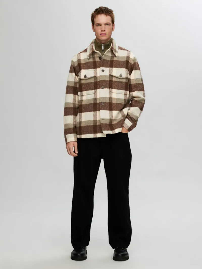Selected Jacken*SLHARCHIVE OVERSHIRT NOOS elephant skin