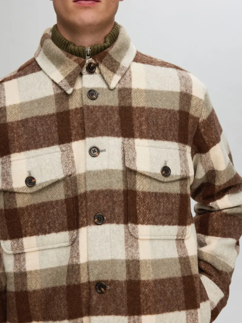 Selected Jacken*SLHARCHIVE OVERSHIRT NOOS elephant skin