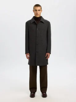 Selected Jacken*SLHARCHIVE WOOL BLEND CAR COAT dark grey