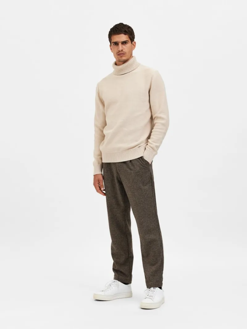 Selected Pullover & Sweatshirts*SLHAXEL LS KNIT ROLL NECK W oatmeal1
