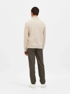 Selected Pullover & Sweatshirts*SLHAXEL LS KNIT ROLL NECK W oatmeal1
