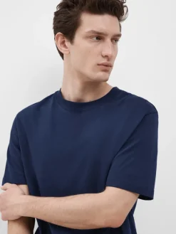 Selected Shirts*SLHCOLMAN SS O-NECK TEE NOOS Navy Blazer