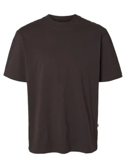 Selected Shirts*SLHCOLMAN SS O-NECK TEE NOOS chocolate torte