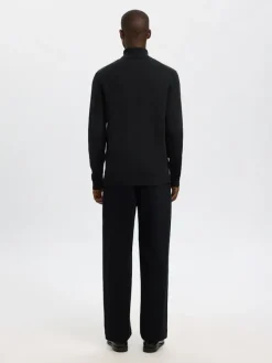 Selected Pullover & Sweatshirts*SLHDANE LS KNIT STRUCTURE ROLL NECK NOOS Black