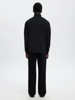 Selected Pullover & Sweatshirts*SLHDANE LS KNIT STRUCTURE ROLL NECK NOOS Sky Captain