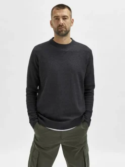Selected Pullover & Sweatshirts*SLHEKLON LS KNIT CREW W CAMP Phantom