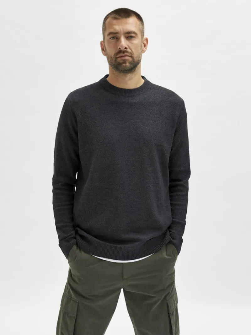 Selected Pullover & Sweatshirts*SLHEKLON LS KNIT CREW W CAMP Phantom