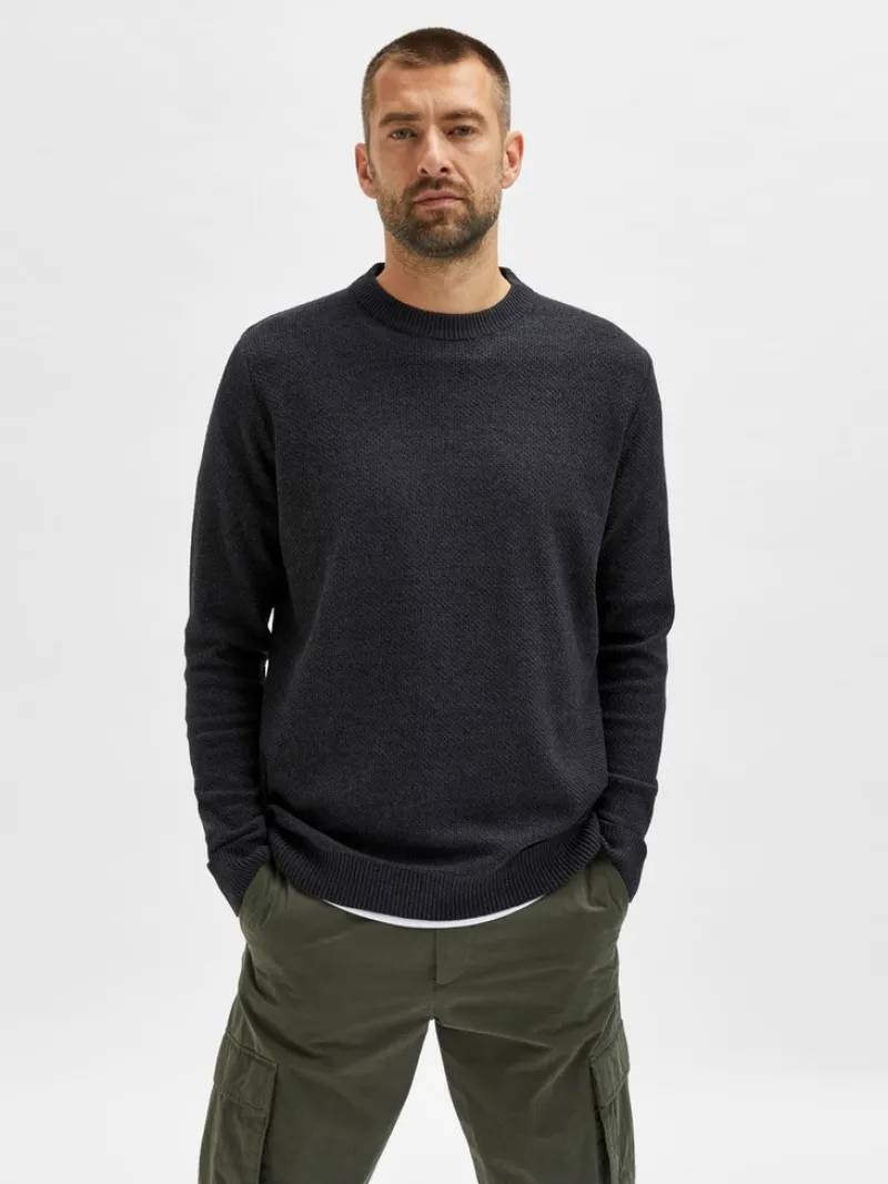 Selected Pullover & Sweatshirts*SLHEKLON LS KNIT CREW W CAMP Phantom