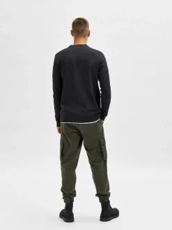 Selected Pullover & Sweatshirts*SLHEKLON LS KNIT CREW W CAMP Phantom