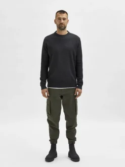 Selected Pullover & Sweatshirts*SLHEKLON LS KNIT CREW W CAMP Phantom