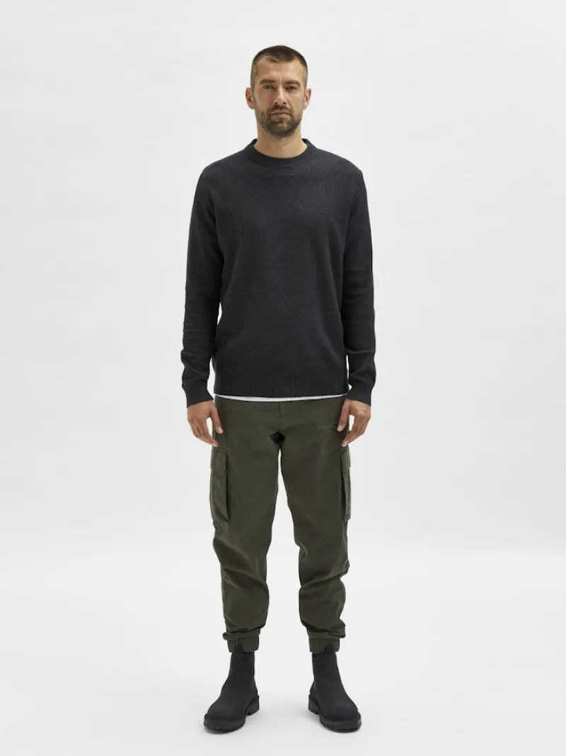 Selected Pullover & Sweatshirts*SLHEKLON LS KNIT CREW W CAMP Phantom