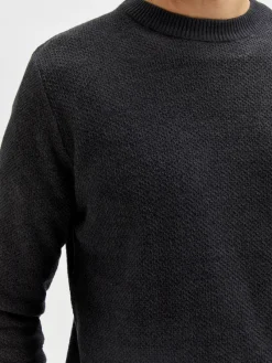 Selected Pullover & Sweatshirts*SLHEKLON LS KNIT CREW W CAMP Phantom