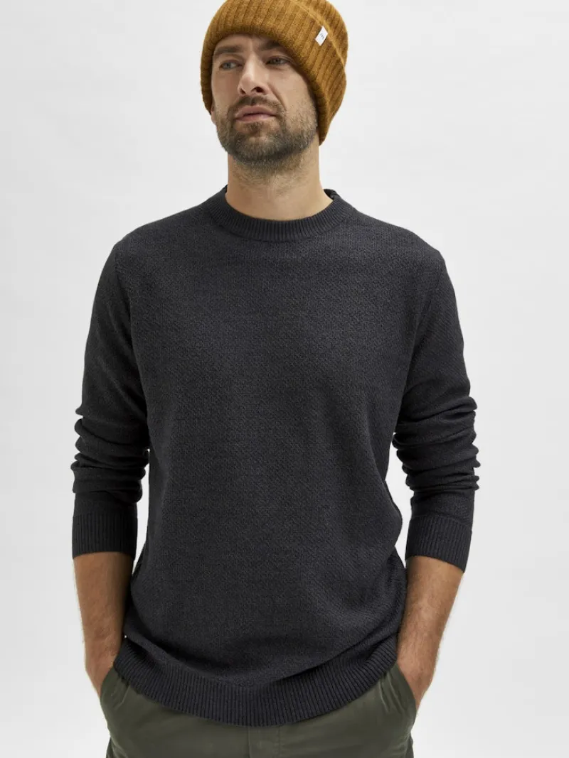 Selected Pullover & Sweatshirts*SLHEKLON LS KNIT CREW W CAMP Phantom