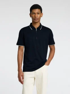 Selected Shirts*SLHFAVE SPORT ZIP SS POLO NOOS Sky Captain