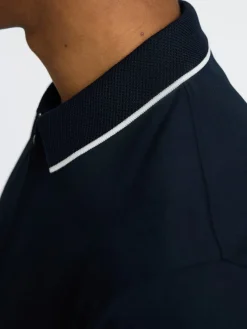 Selected Shirts*SLHFAVE SPORT ZIP SS POLO NOOS Sky Captain