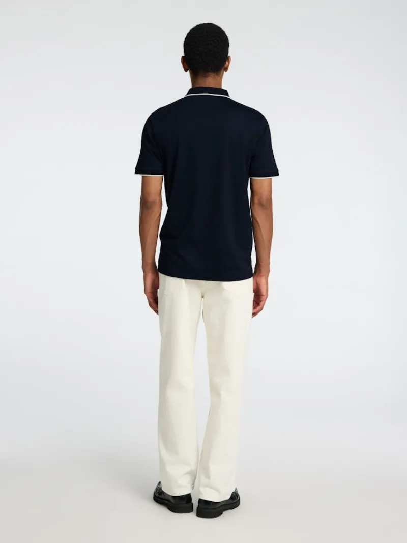 Selected Shirts*SLHFAVE SPORT ZIP SS POLO NOOS Sky Captain