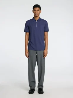 Selected Shirts*SLHFAVE SPORT ZIP SS POLO NOOS oceana