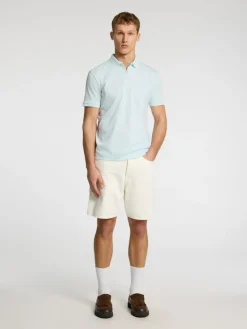 Selected Shirts*SLHFAVE ZIP SS POLO NOOS ice melt