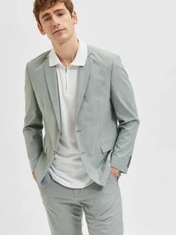 Selected Shirts*SLHFAVE ZIP SS POLO NOOS Cloud Dancer