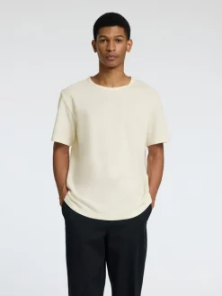 Selected Shirts*SLHJOSEPH PIQUE SS O-NECK TEE egret