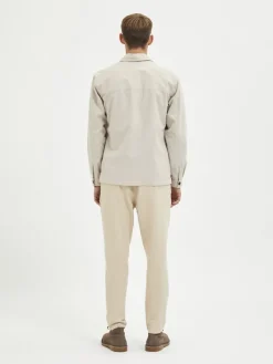 Selected Hemden*SLHLOOSEBLAS-LINEN OVERSHIRT LS W NOOS angora