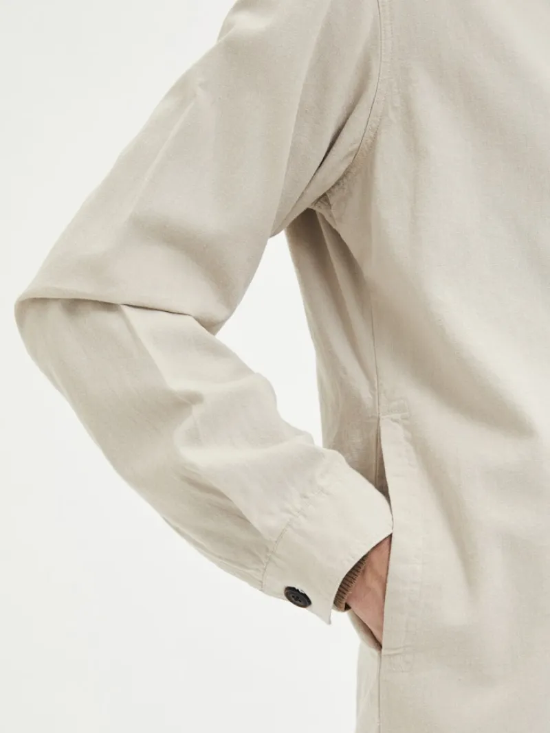 Selected Hemden*SLHLOOSEBLAS-LINEN OVERSHIRT LS W NOOS angora