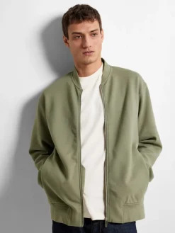 Selected Pullover & Sweatshirts*SLHMACK SWEAT BOMBER LS NOOS vetiver