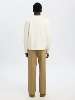 Selected Pullover & Sweatshirts*SLHMIKE LIGHT LS KNIT RELAXED MOCK NECK egret